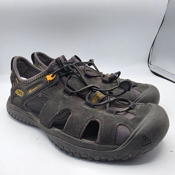 Keen SOLR Mens Size 8.5 Black Sandals Sport Water Slip On Closed Toe Casual - Picture 1 of 13